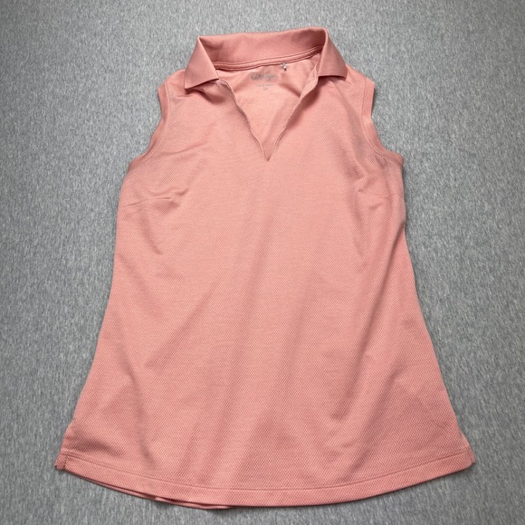 Walter Hagen Tops - Walter Hagen Womens Pink Sleeveless Golf Polo Shirt Textured V-Neck‎ Top XS